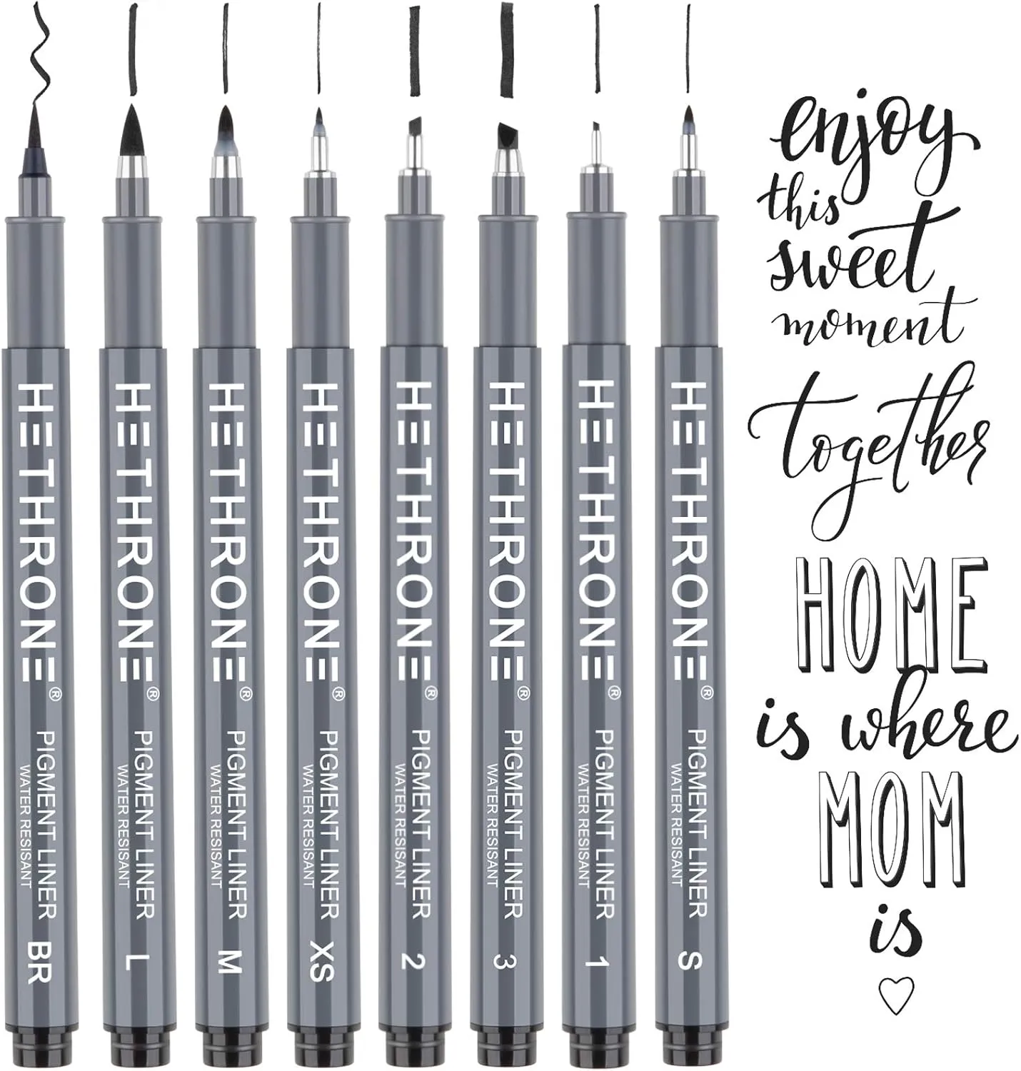 Bild von Hethrone Kalligraphie Set mit 8 Stiften für Handlettering und Illustration