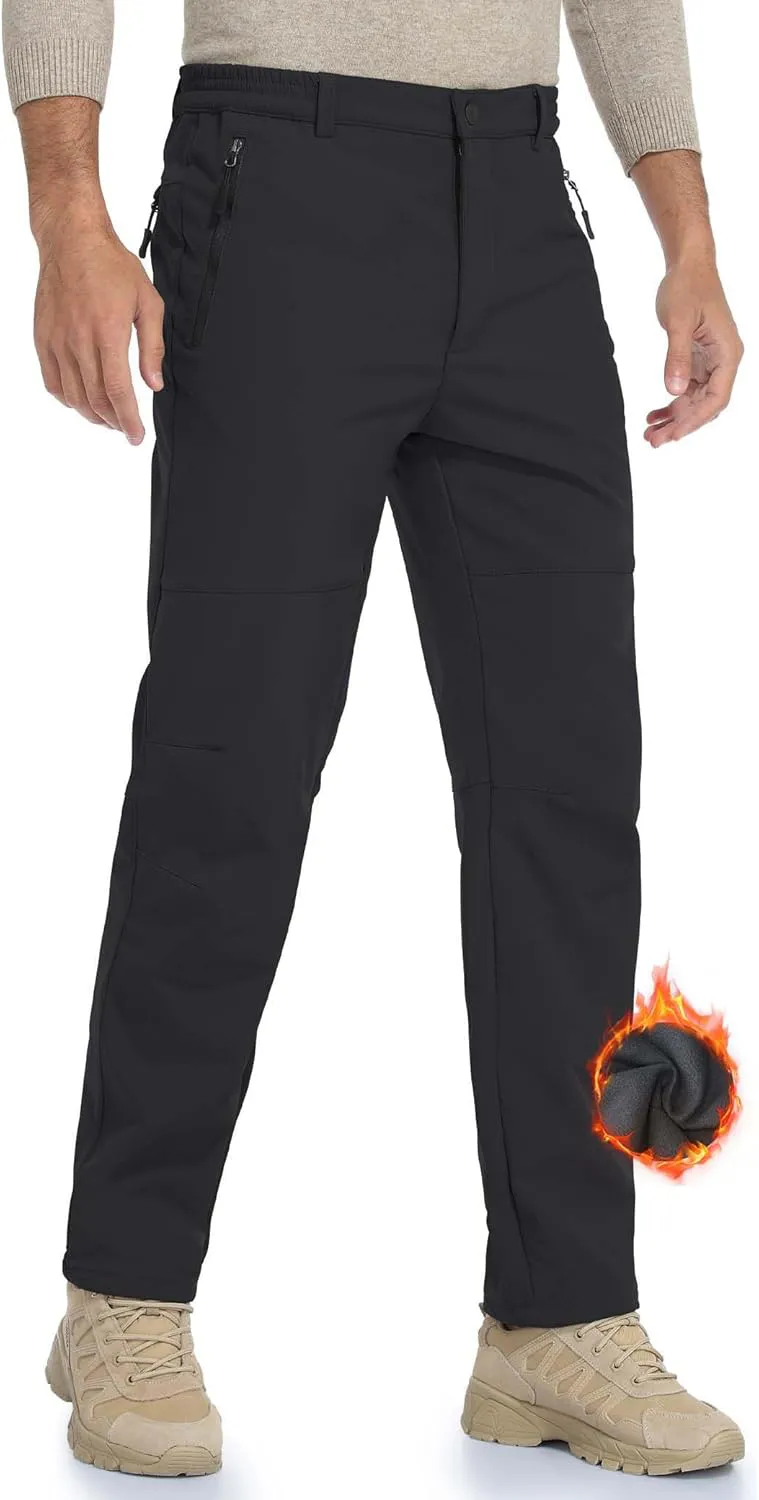 Bild von HFDWYJ Herren Skihose aus Softshell, wasserdicht und winddicht mit Reißverschlusstaschen