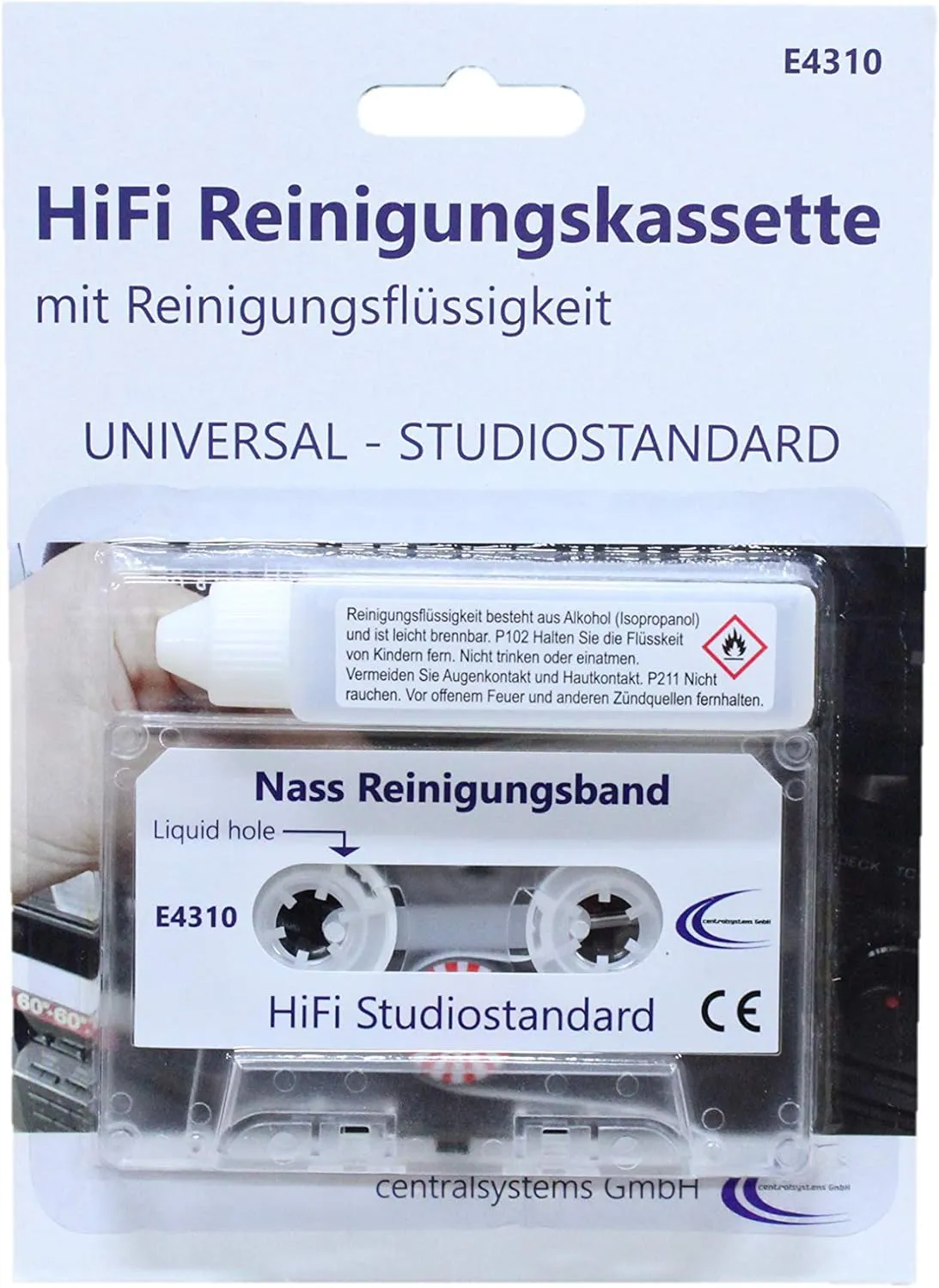 Bild von HiFi Audio Reinigungskassette mit Reinigungsfluid für Kassettenrekorder