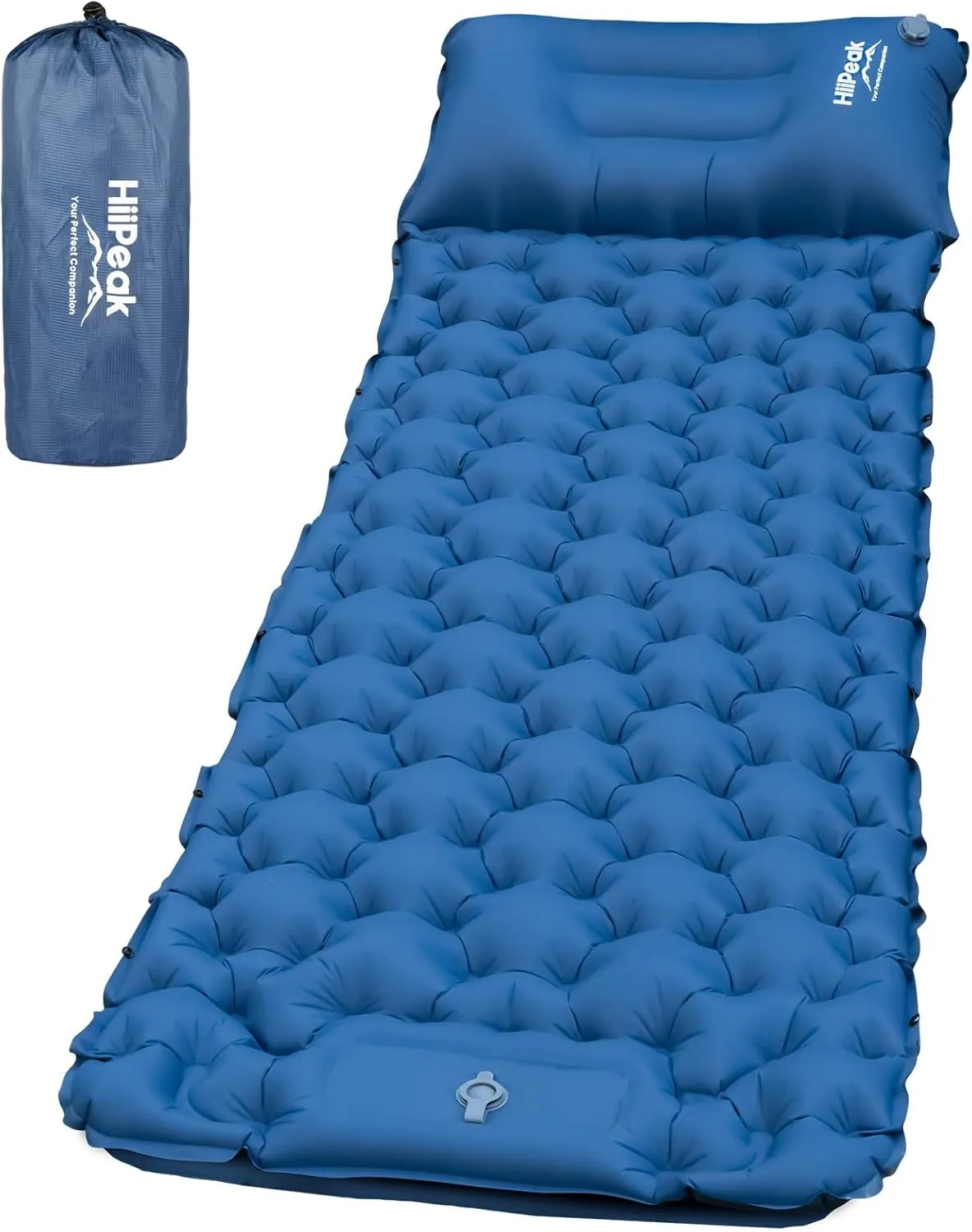 Bild von HiiPeak selbstaufblasende Isomatte mit integriertem Kopfkissen für Camping und Outdoor, kompakt mit Fußpumpe