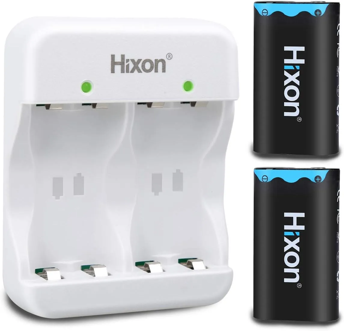 Bild von Hixon Xbox One Controller Akku Set mit 2500 mAh, zwei wiederaufladbaren Batterien und einem Dual-Kanal Ladegerät für Xbox One S, Xbox One X und Xbox One Elite