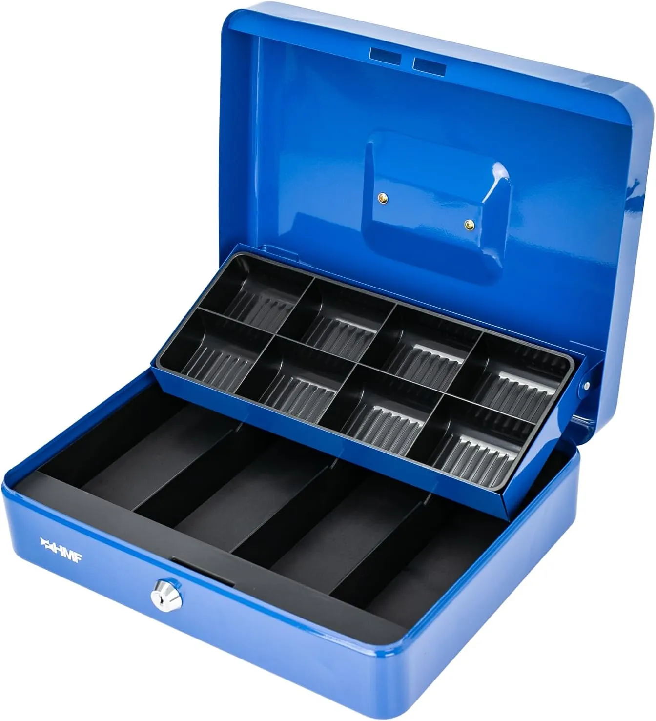 Bild von HMF Geldkassette 15130-05 in Blau mit den Maßen 30 x 24 x 9 cm
