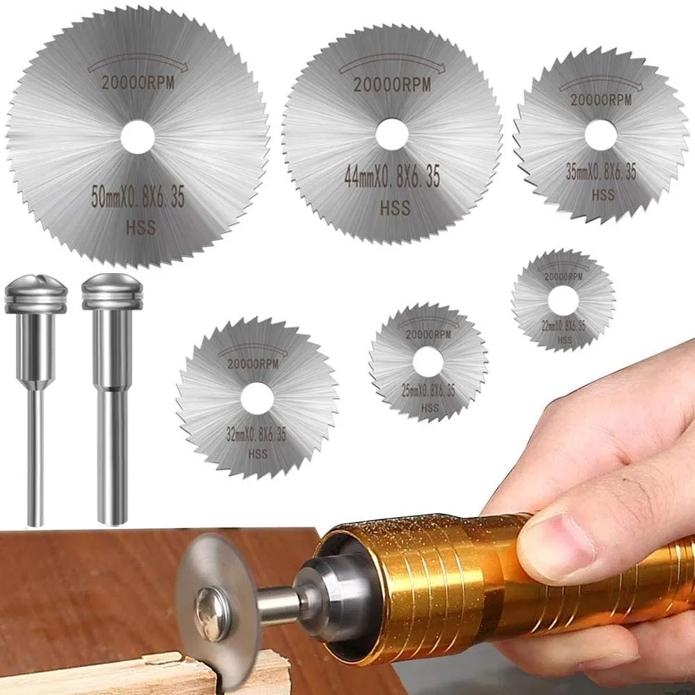 Bild von Hochgeschwindigkeitsstahlklingen Set für Multifunktionswerkzeuge mit 8 kleinen Kreissägen für Holz, Kunststoff und Metall
