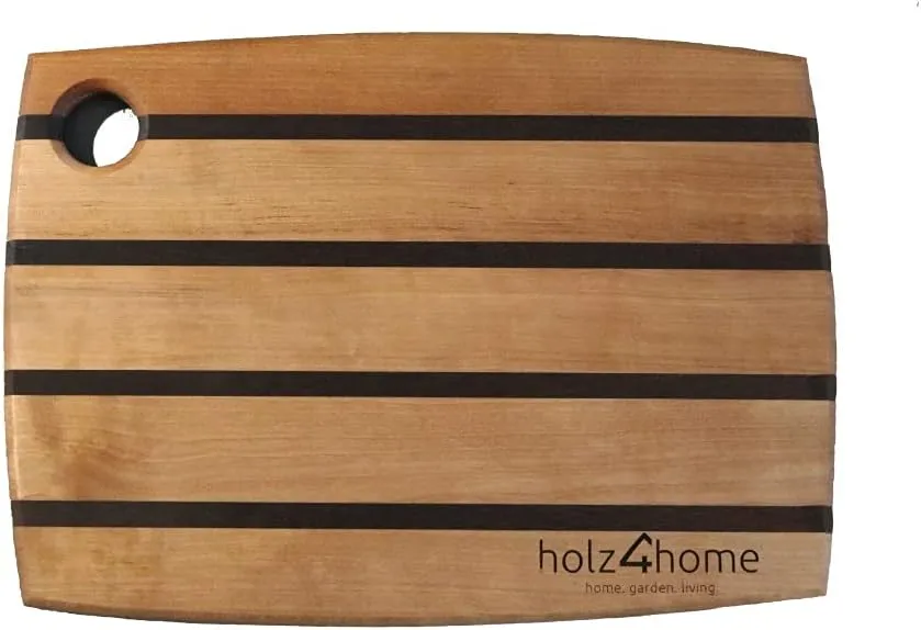 Bild von Holz4home Küchenbrett aus massiver Birke, handgearbeitet, 25 x 2 x 35 cm, robust und antibakteriell