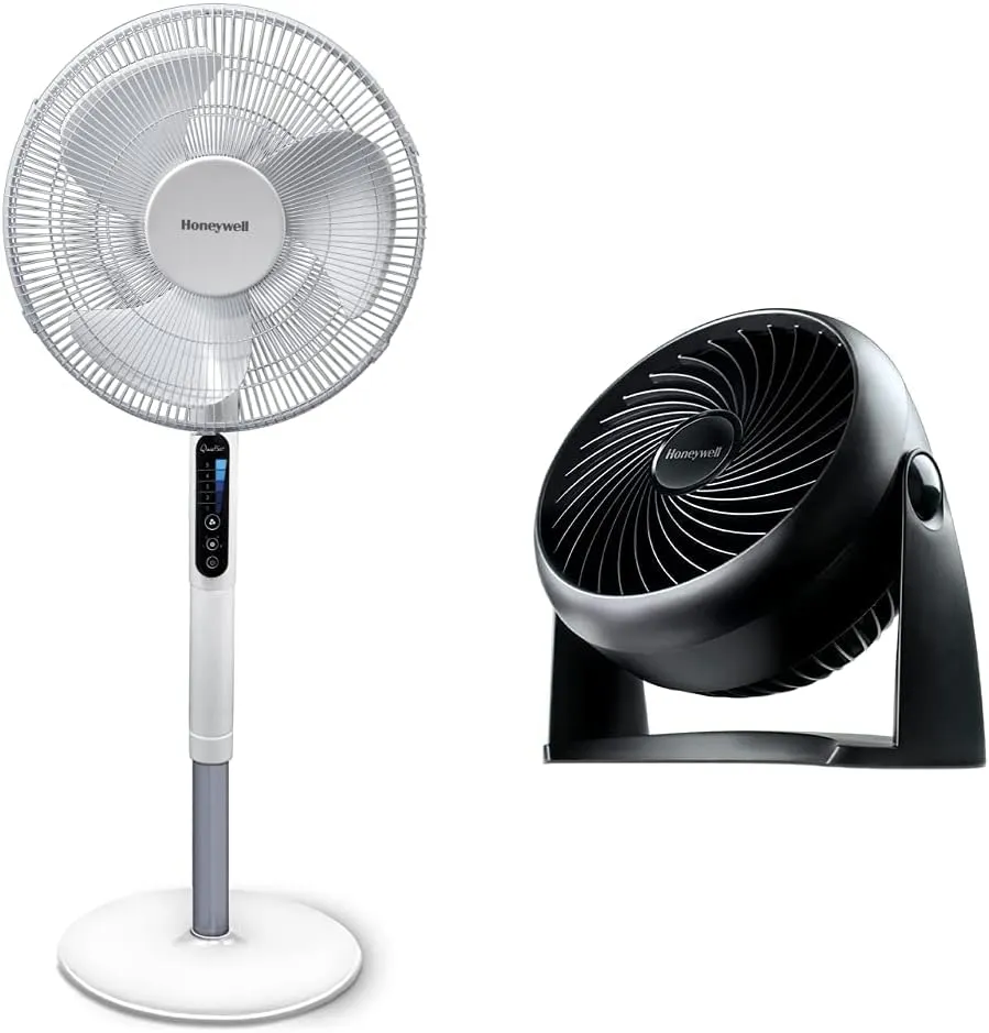 Bild von Honeywell HSF600W und HT900E Ventilator Set mit 5 Geschwindigkeiten und geräuscharmer Kühlung