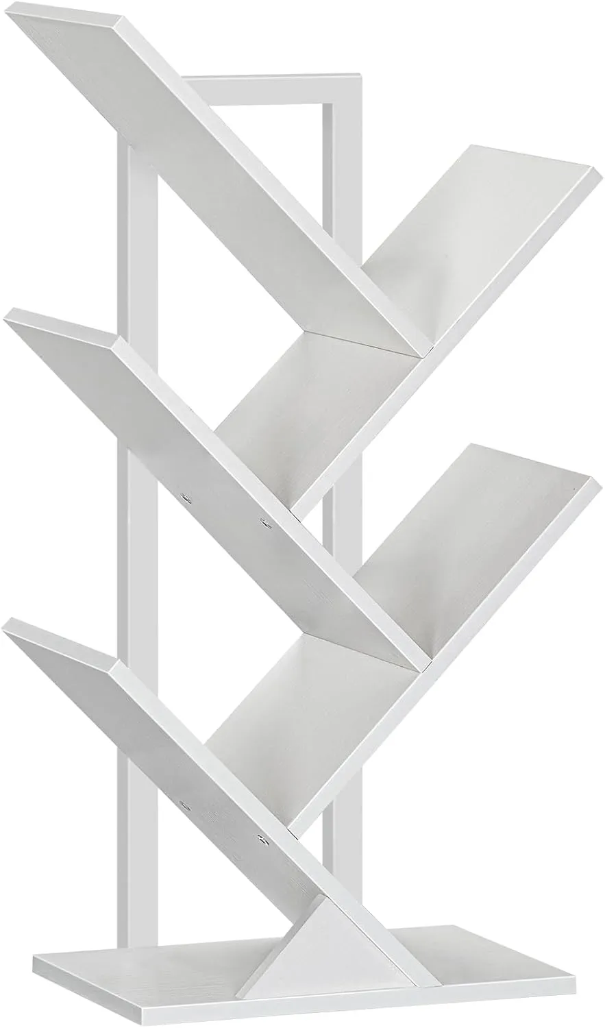 Bild von HOOBRO Bücherregal EWT04SJ01G1 in Baumform mit 4 Ebenen für das Heimbüro und Wohnzimmer, stabil und in Weiß