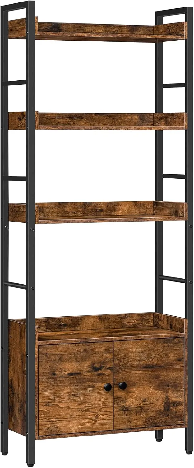 Bild von HOOBRO EBF46SJ01 Bücherregal mit 4 Ebenen im Industrie-Design für Wohnzimmer, Büro und Küche