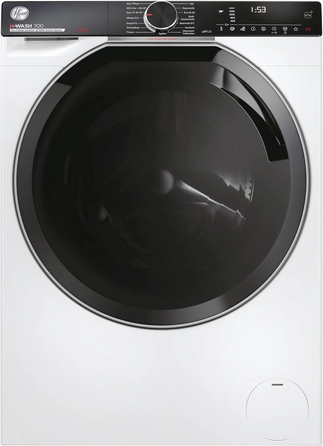 Bild von Hoover H-WASH 700 H7W 412MBC-84 Waschmaschine mit 12 kg Fassungsvermögen und Dampffunktion, smart steuerbar über Bluetooth und WiFi