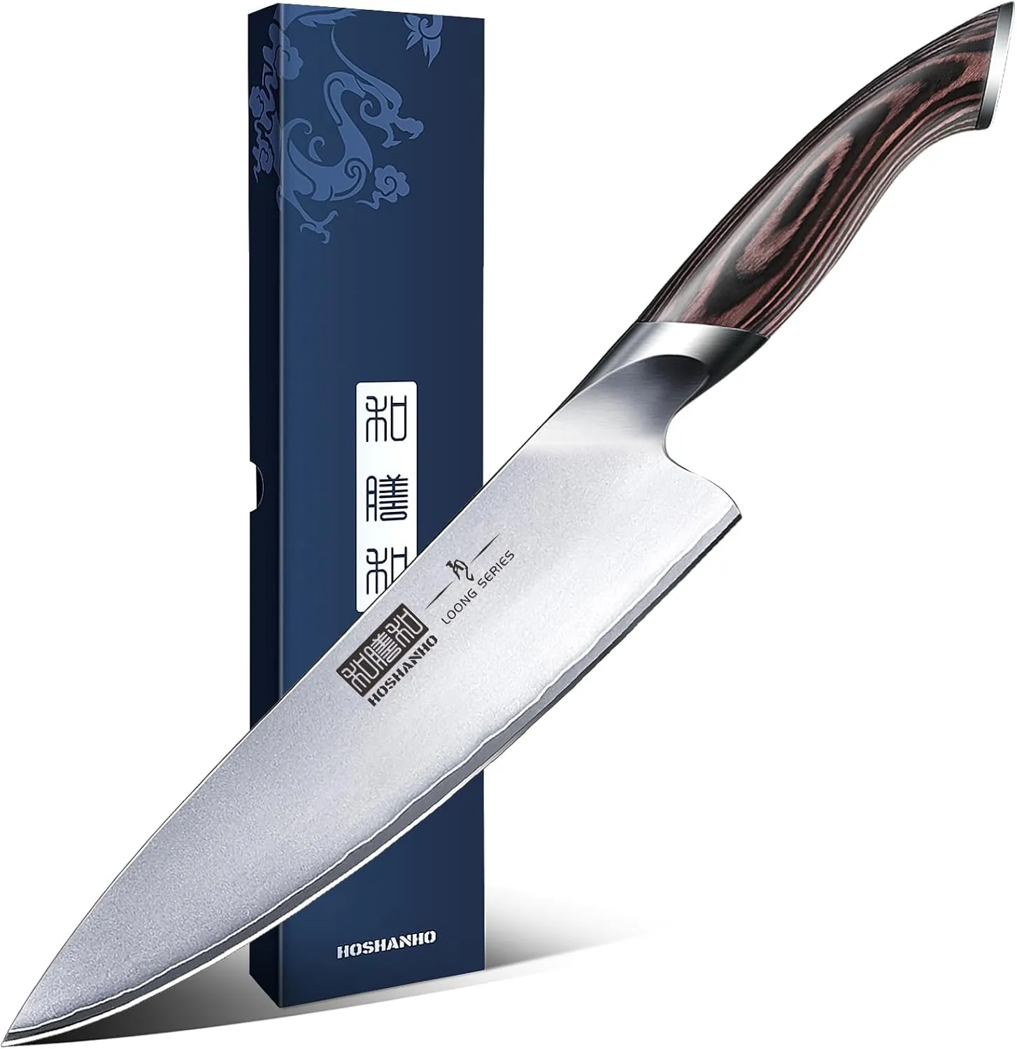 Bild von HOSHANHO Japanisches Kochmesser aus hochwertigem Edelstahl mit ergonomischem Griff in Geschenkbox