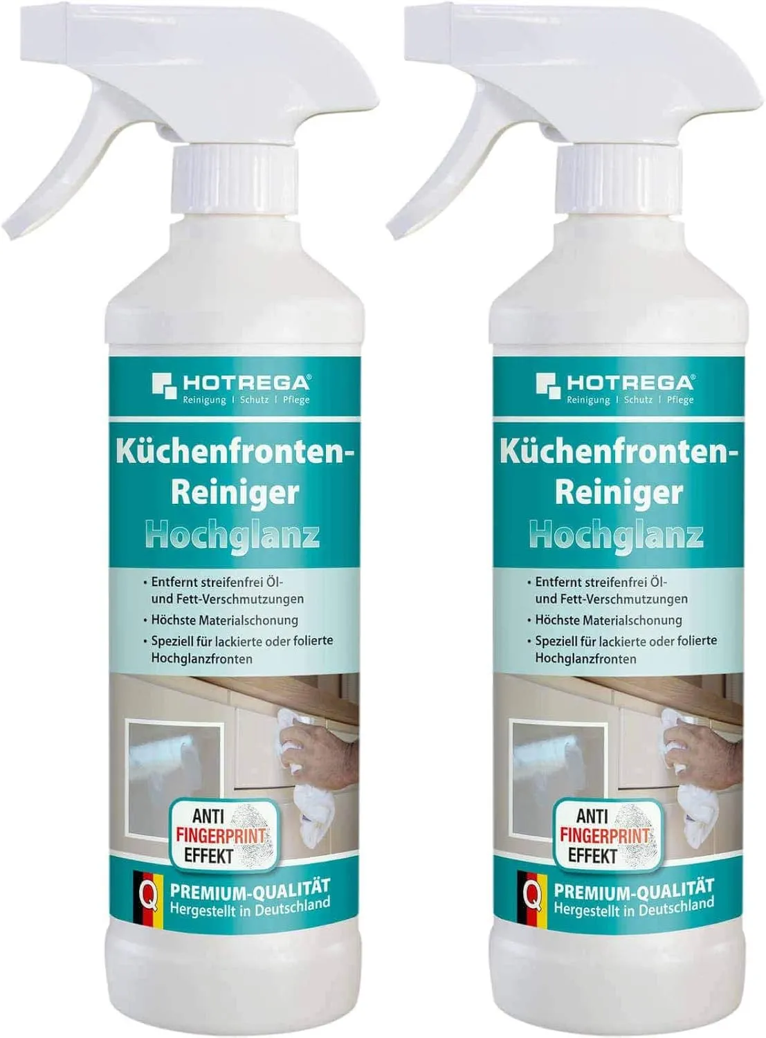 Bild von HOTREGA Hochglanz Küchenfrontenreiniger 500 ml, Intensivreiniger im Doppelpack