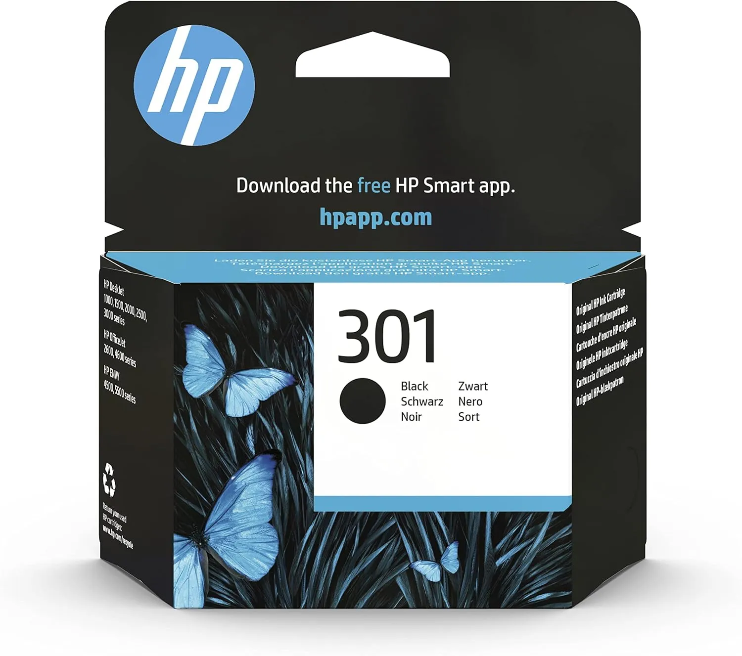 Bild von HP 301 Druckerpatrone Schwarz für HP DeskJet, ENVY und OfficeJet Tintenstrahldrucker