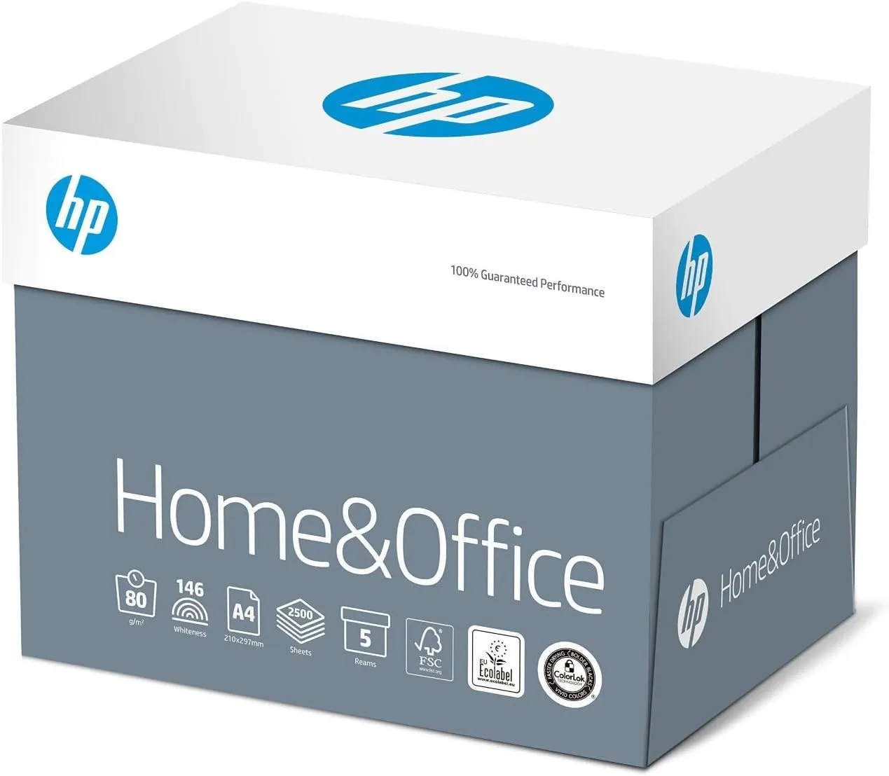 Bild von HP CHP150 Kopierpapier für Home und Office, DIN A4, 80 g, 2500 Blatt im 5er Pack