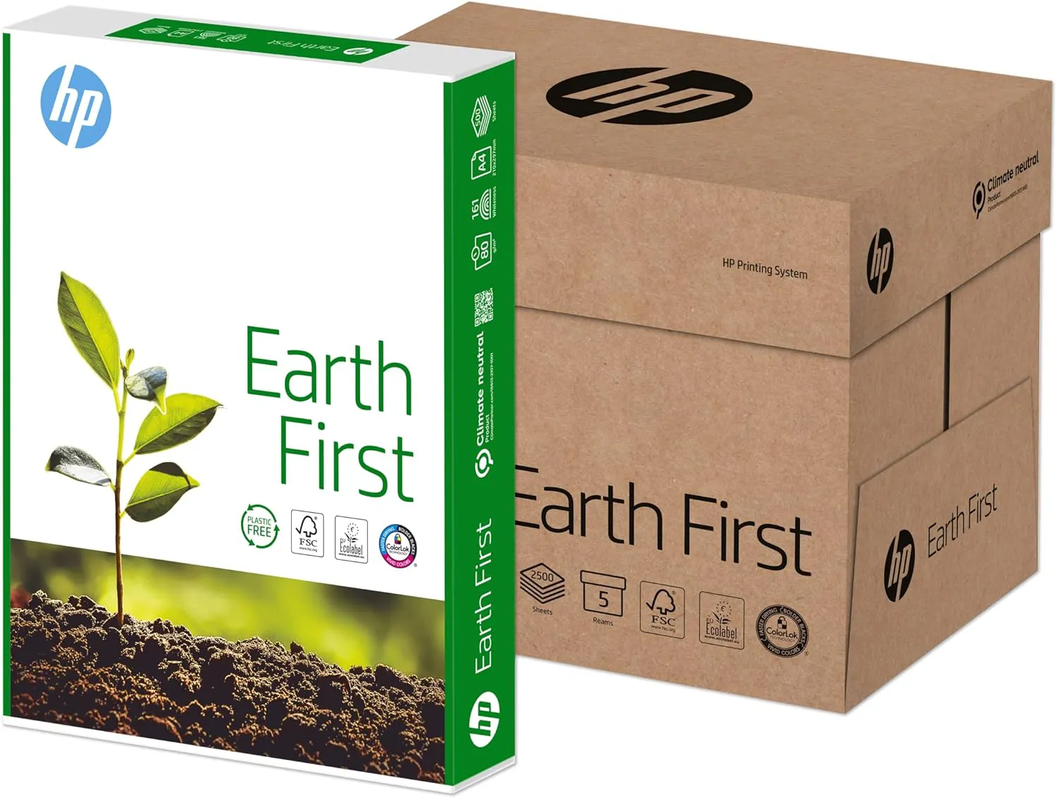 Bild von HP Earth First Universalkopierpapier A4 80g/m² im Karton mit 2500 Blatt