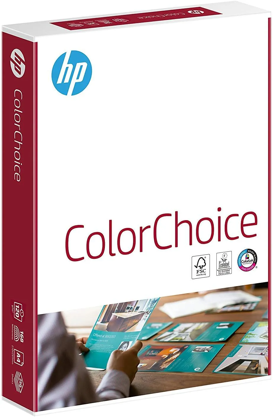Bild von HP Farblaserpapier Color-Choice 753, 120 g/m², DIN A4, 250 Blatt, extraglatte weiße Oberfläche