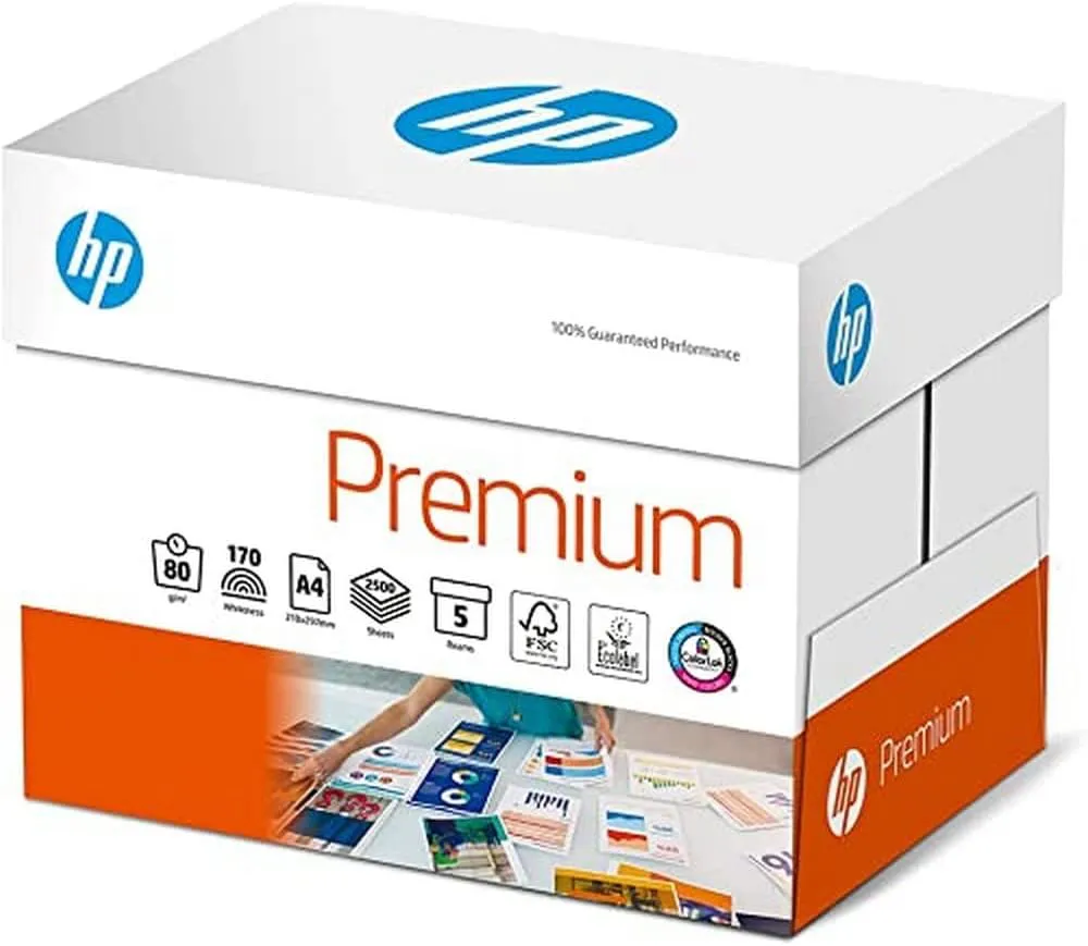 Bild von HP Premium Kopierpapier CHP 850 A4 80g mit 2500 Blatt, extraglatt und ideal für intensive Farben und scharfes Schriftbild