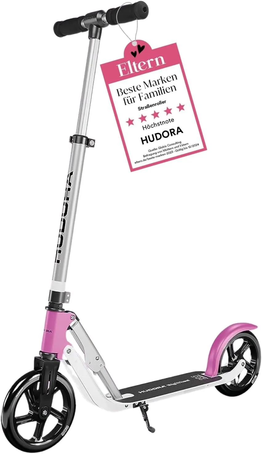 Bild von HUDORA BigWheel Pure Scooter aus Aluminium, höhenverstellbar und zusammenklappbar, für Jugendliche und Erwachsene bis 100 kg