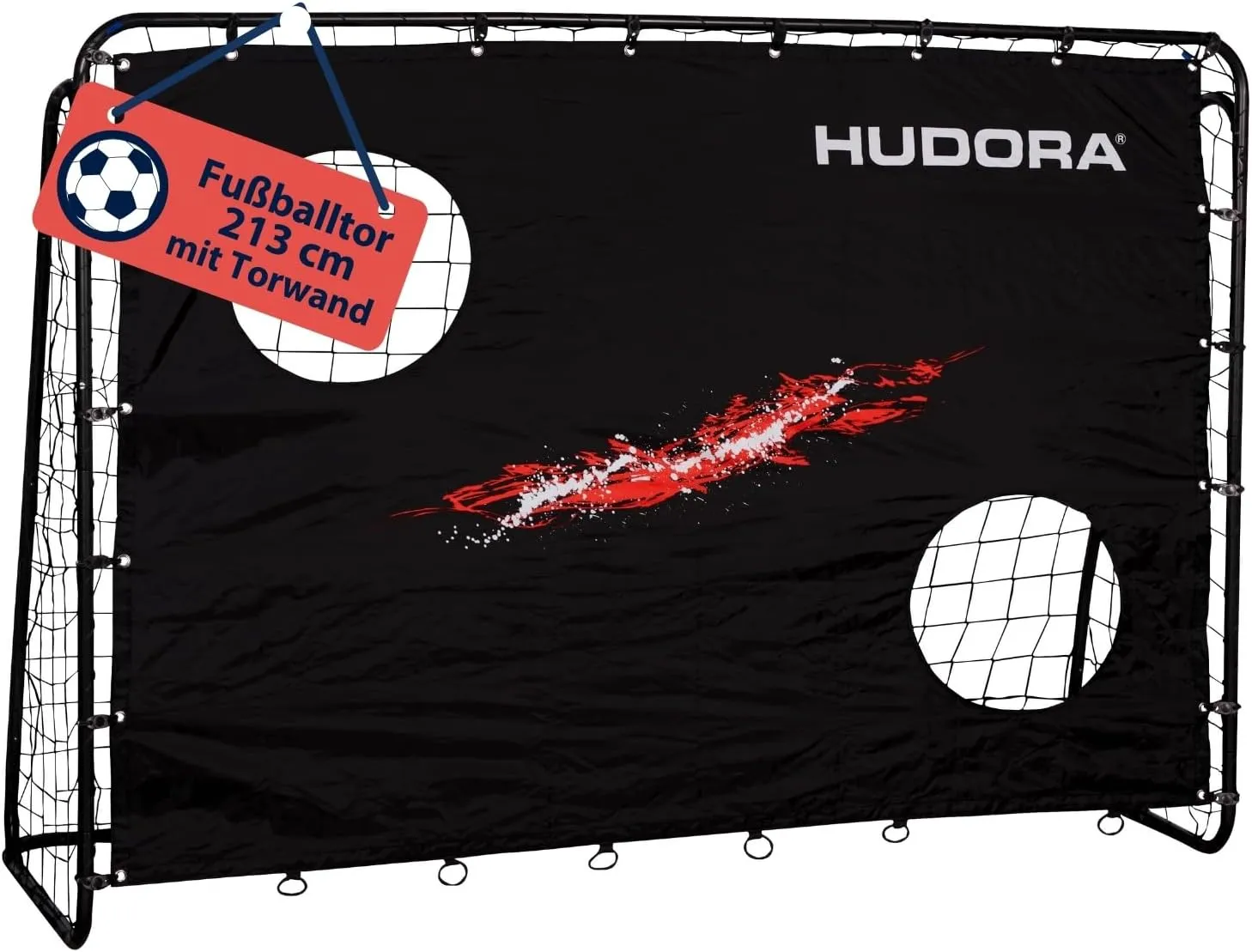 Bild von HUDORA Fußballtor Trainer mit Torwand für Kinder und Erwachsene, wetterfest und robust