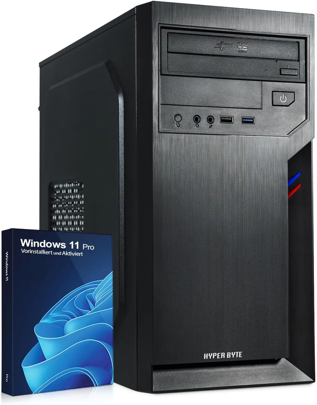 Bild von HYPER BYTE Office PC mit Intel Quad Core i7, 3,9 GHz, 32 GB RAM, 1 TB SSD, Windows 11 Pro und USB 3.0
