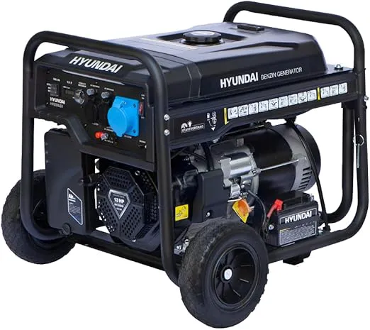 Bild von Hyundai HY6500LEK Benzin Generator mit 13 PS und 6,5 kW max. Leistung, Hand- und E-Start, mehreren 230V und 12V Anschlüssen