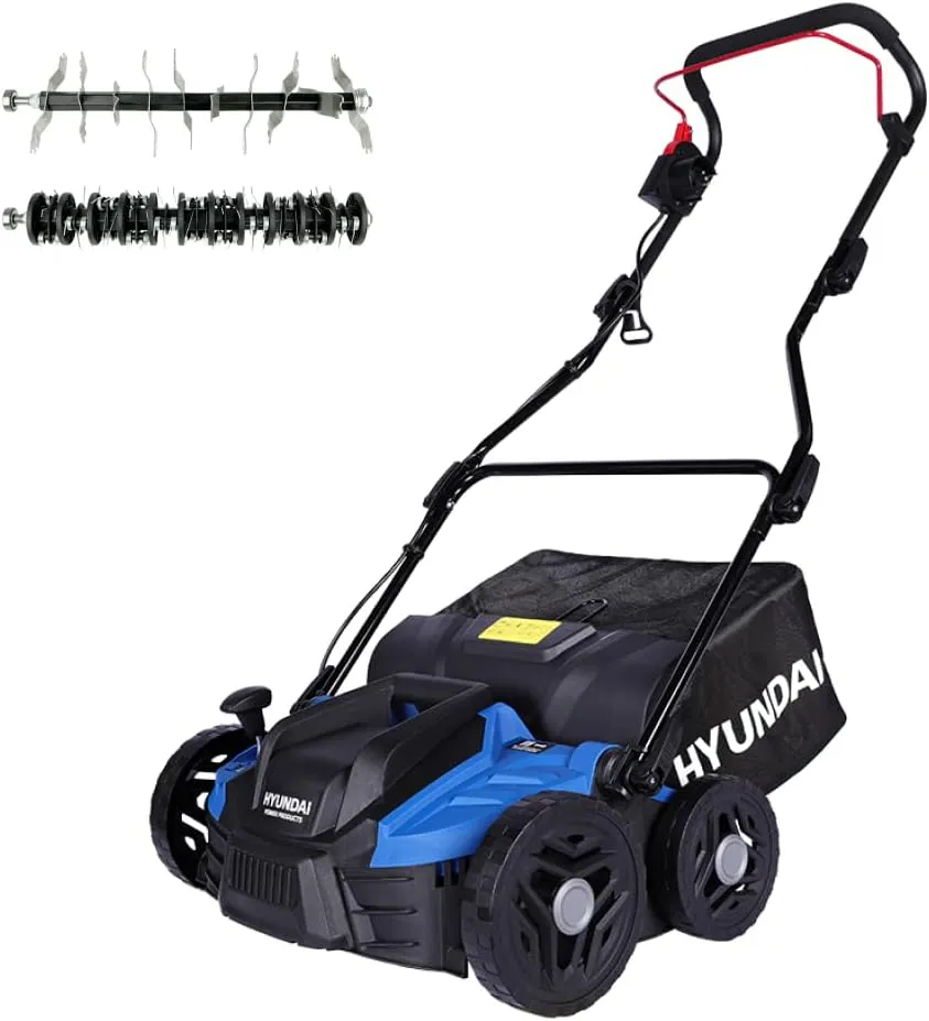 Bild von HYUNDAI SC3601E Elektro-Vertikutierer mit 36 cm Arbeitsbreite, 1500 Watt und 5-facher Schnitthöhenverstellung, inklusive 45 Liter Fangkorb