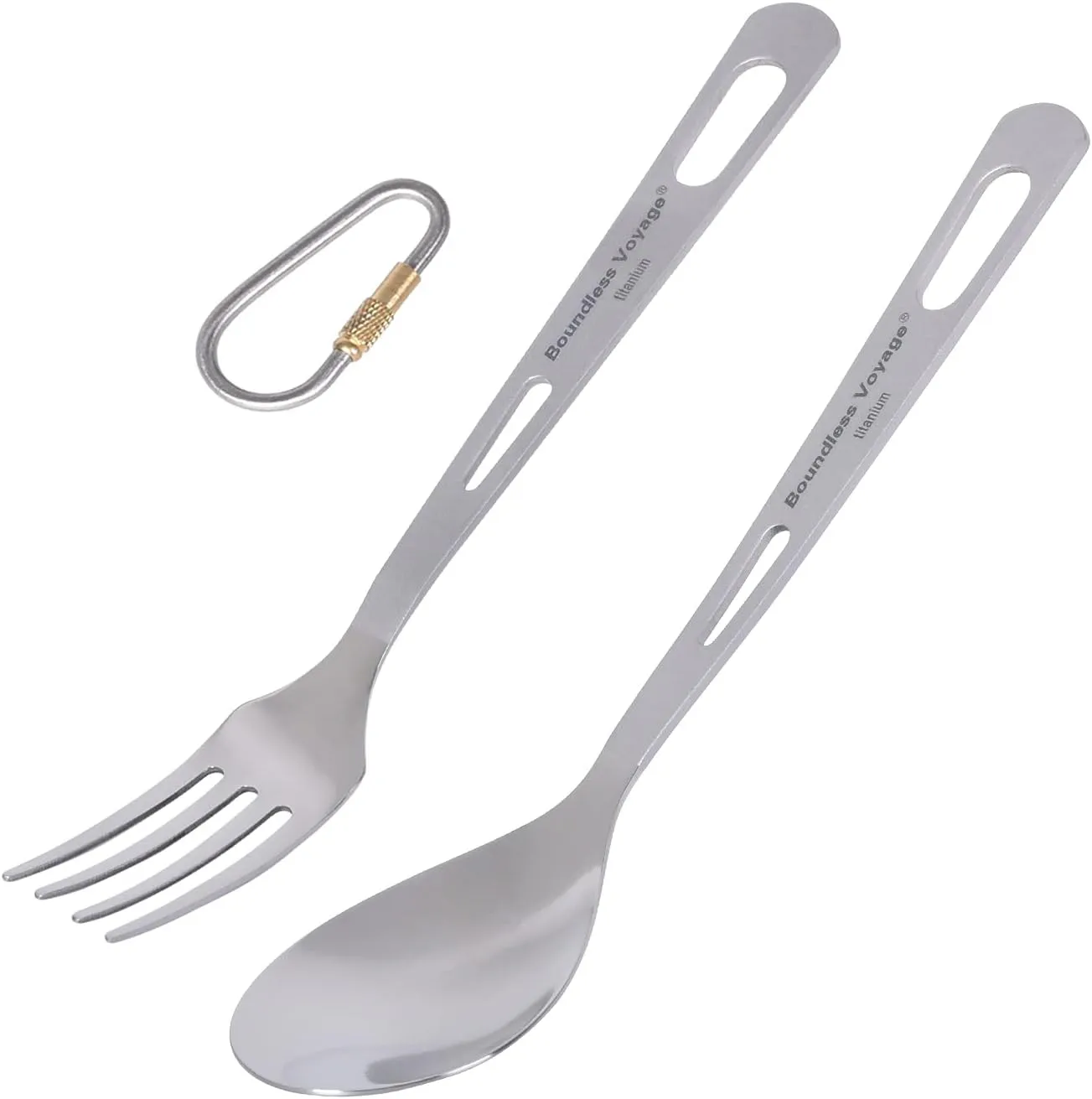 Bild von iBasingo Titan Geschirr Set Ti1048T für Camping und Outdoor, ultraleichtes Besteck für Picknick und Wandern