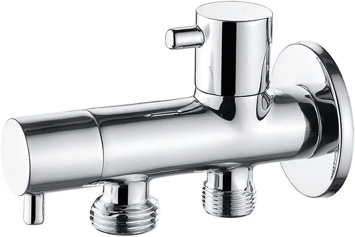 Bild von Ibergrif Eckventil für Toilette mit zwei Abgängen und Metallgriffen aus Messing