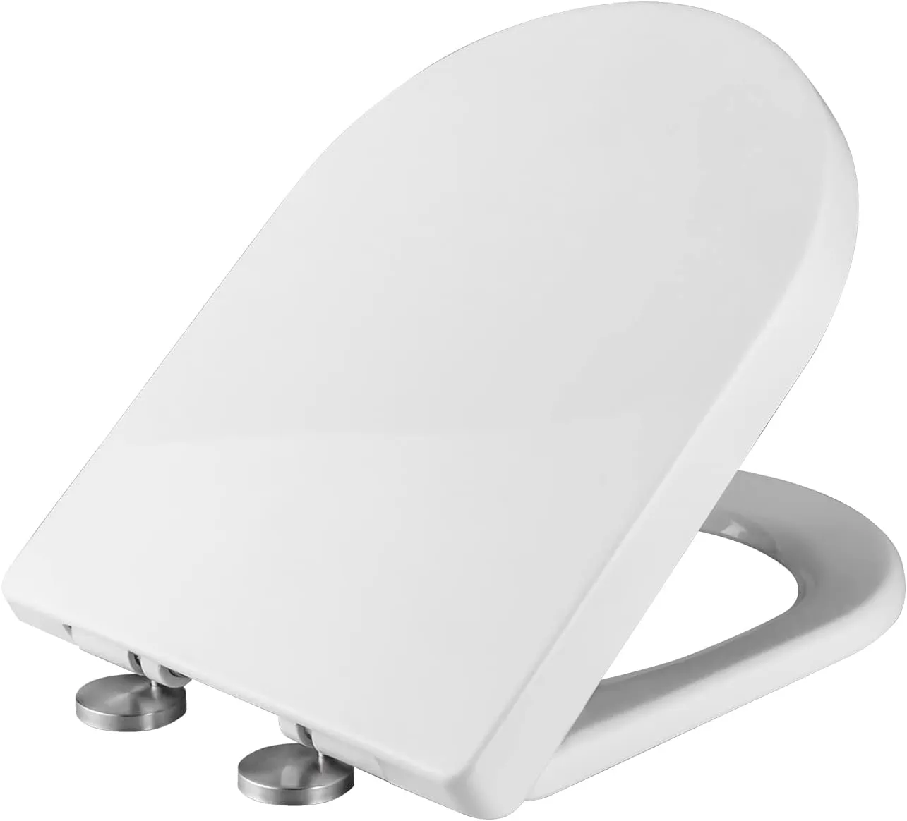 Bild von Ibergrif WC Sitz M41001 mit Absenkautomatik, antibakteriellem Material und Quick-Release-Funktion, belastbar bis 150 kg, in Weiß