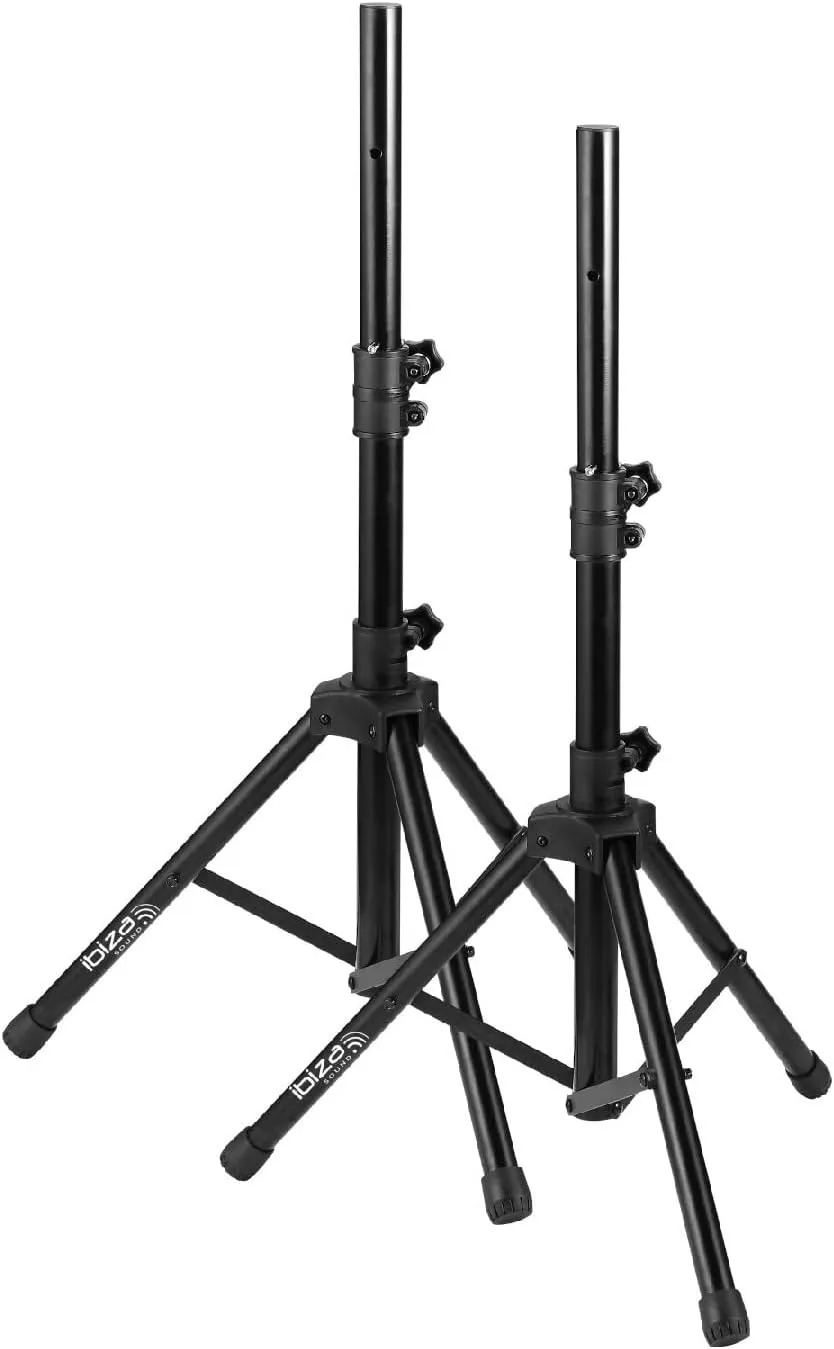 Bild von Ibiza SS01B-MINI Lautsprecherständer aus Aluminium, max. 1,20 m Höhe und 30 kg Tragkraft, inklusive Tragetasche in Schwarz