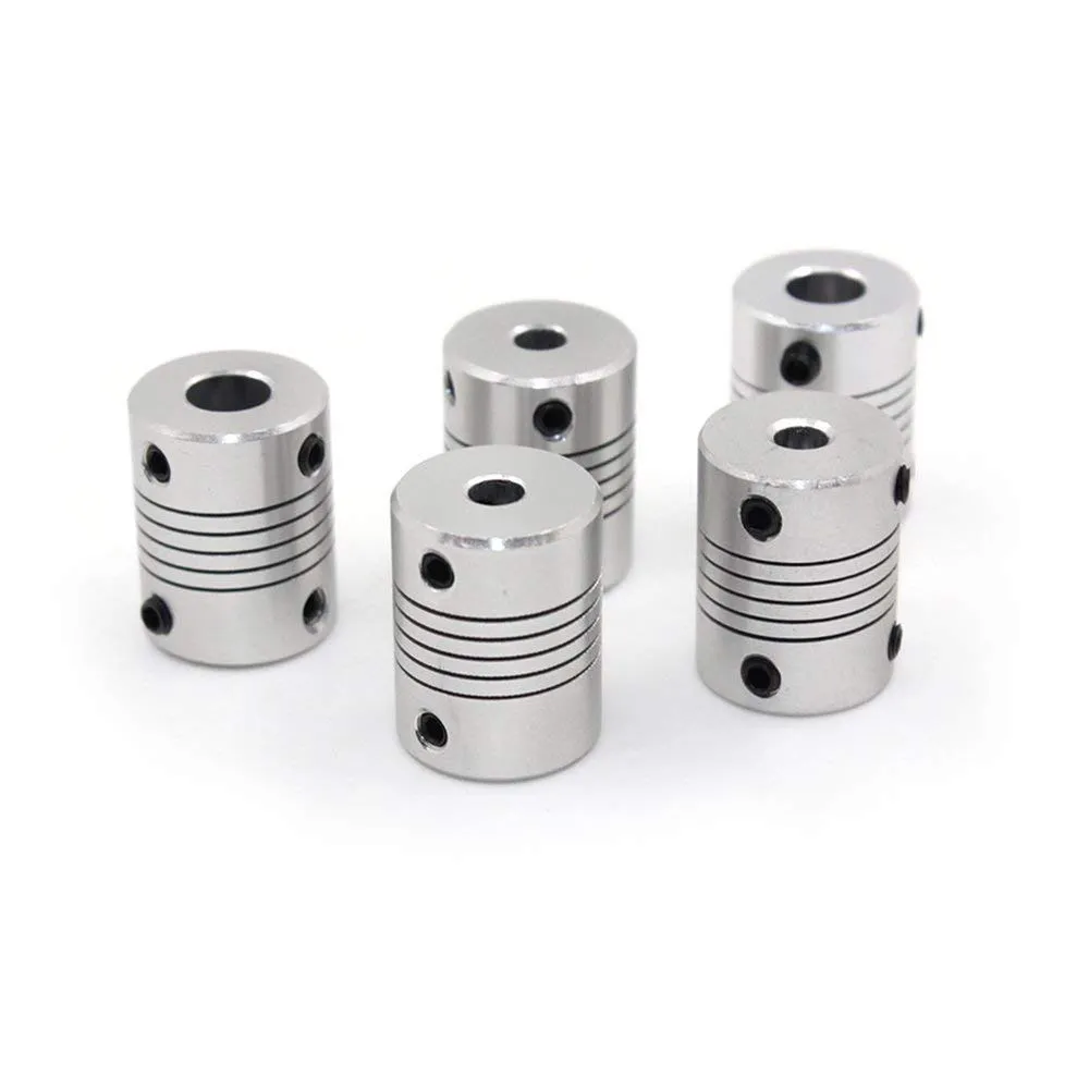 Bild von ICQUANZX 5er Set flexible Kupplungen für NEMA 17 Wellen von 5 mm bis 8 mm für 3D Drucker und CNC Maschinen