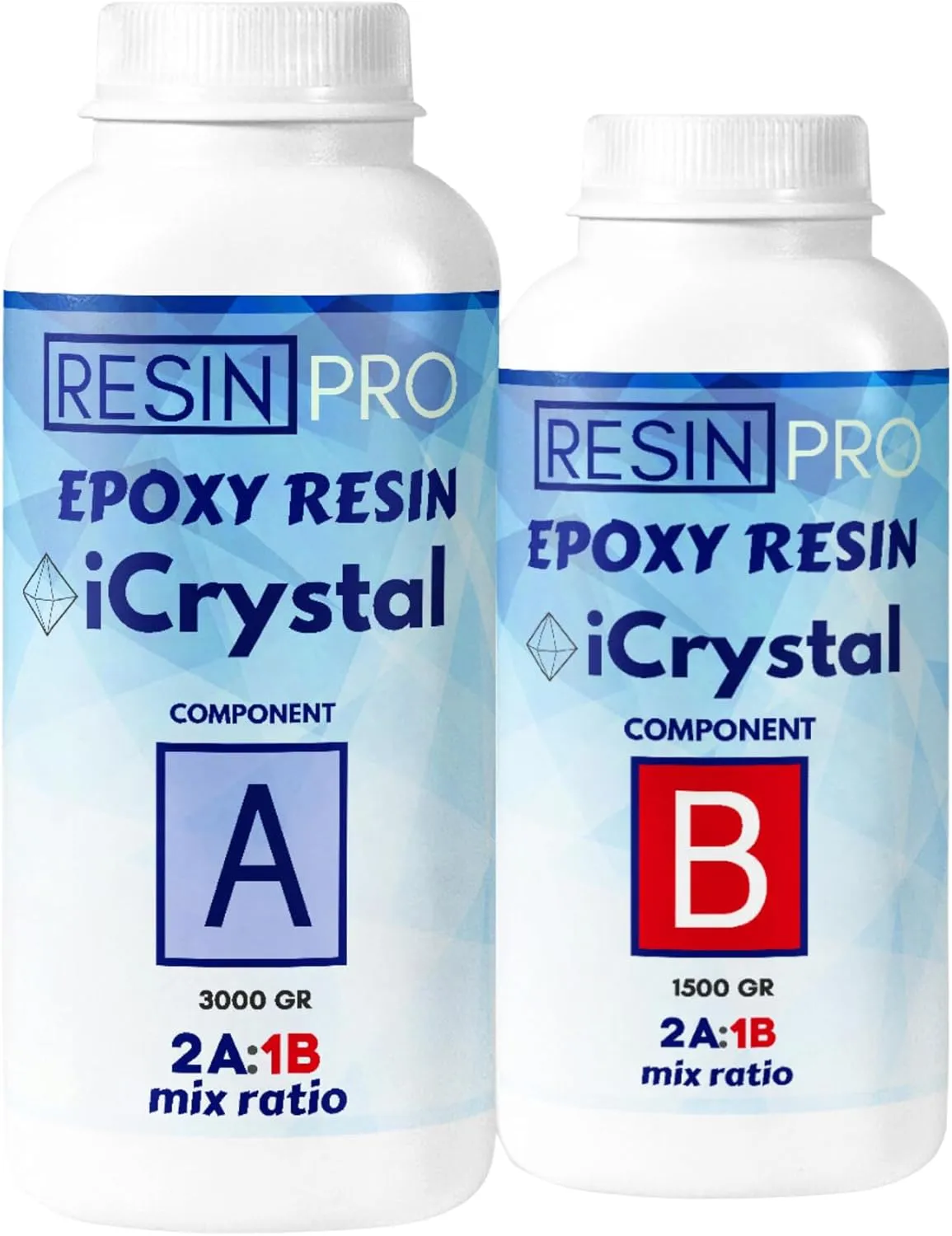 Bild von iCrystal Epoxidharz 3 kg für Schmuck und künstlerische Kreationen, ungiftig und Made in Italy