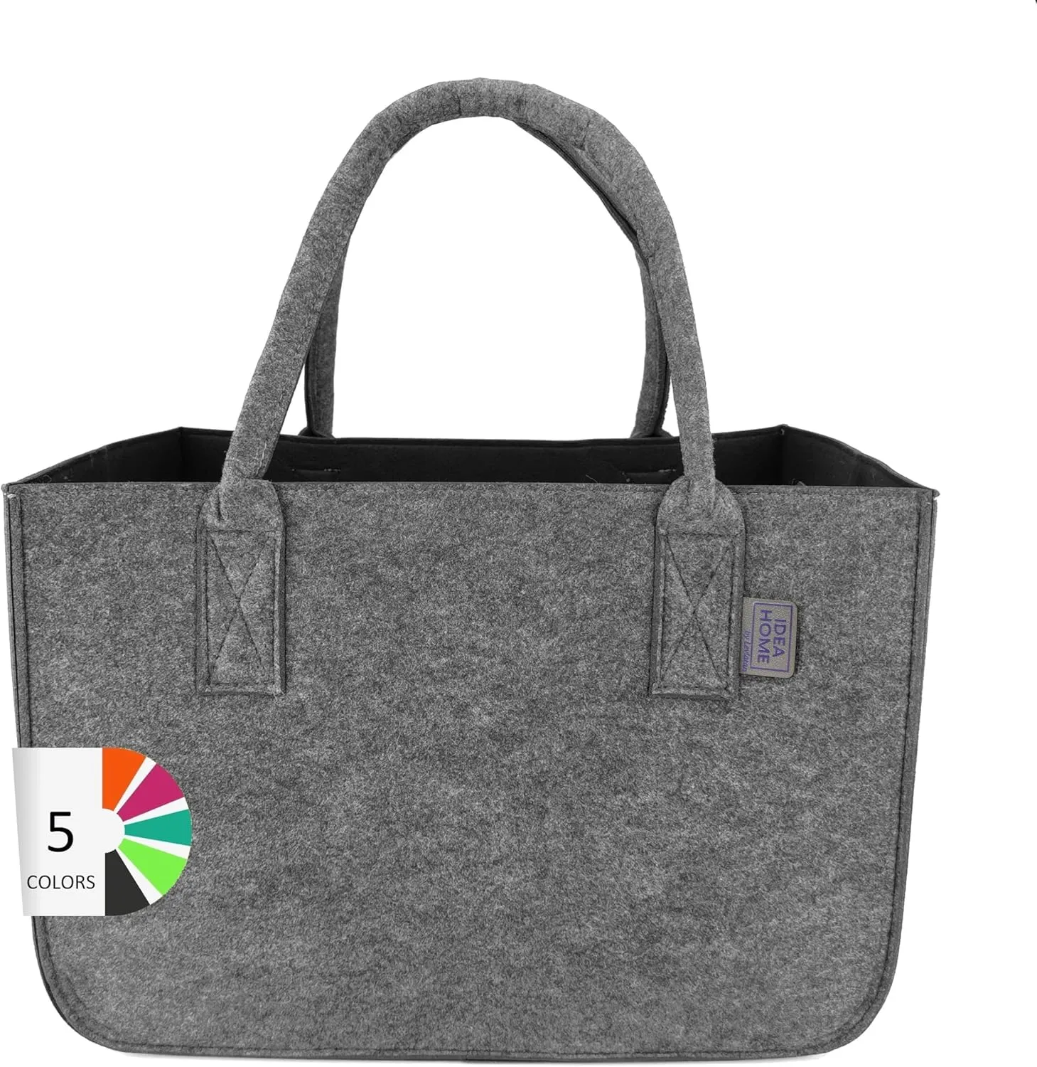 Bild von IDEA HOME Filztasche Shopper in Dunkelgrau und Schwarz mit 30 Litern Volumen, zusammenklappbar und vielseitig einsetzbar