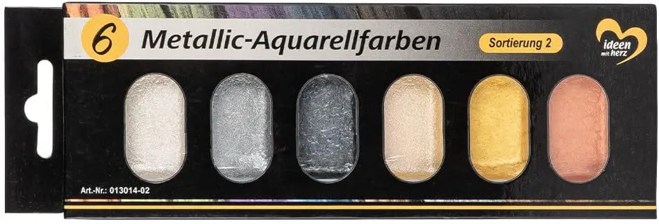 Bild von Ideen mit Herz Metallic-Aquarellfarben 6er Set in 6 Farben