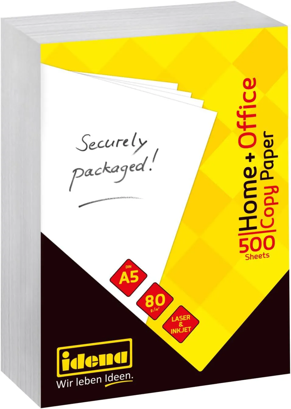 Bild von Idena 10547 Kopierpapier DIN A5 mit 500 Blatt und 80g/m², ideal für Druck, Kopie und Fax, geeignet für Laser und Inkjet