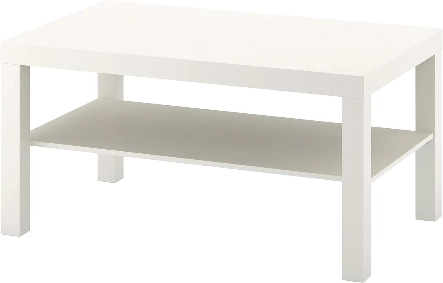Bild von IKEA LACK Couchtisch in Weiß mit Ablageboden, 90 x 55 x 45 cm