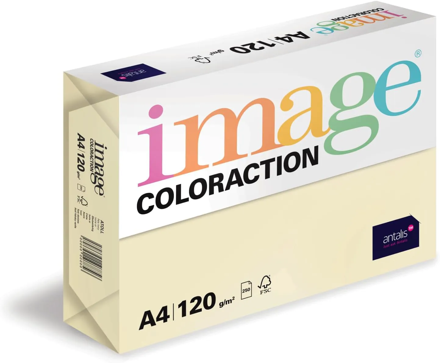 Bild von Image Coloraction Atoll Kopierpapier in Elfenbeinfarben, DIN A4, 120 g/m², 250 Blatt