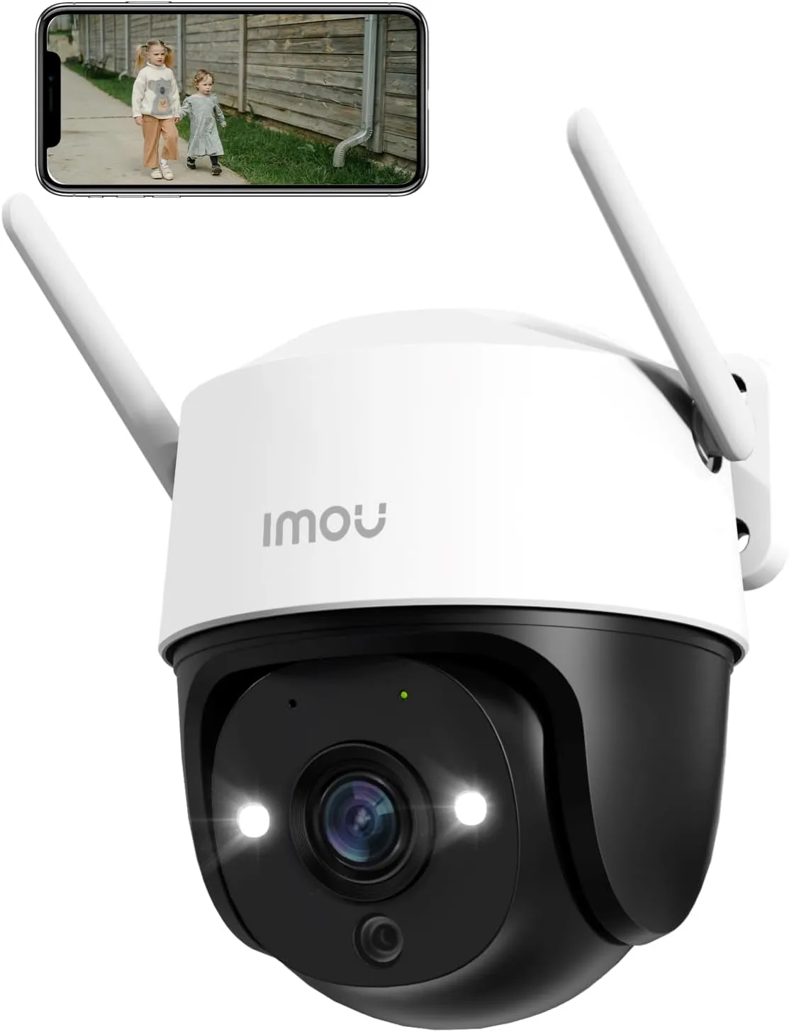 Bild von Imou 2K Außenüberwachungskamera mit AI Personen- und Fahrzeugerkennung, 360° PTZ, WLAN, Nachtsicht, automatischer Verfolgung, 2-Wege-Audio, Sirene und IP66, kompatibel mit Alexa