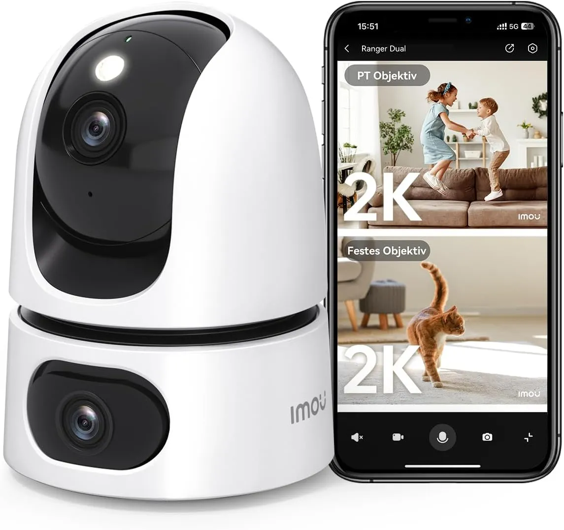Bild von Imou 2K Dual Kamera für Innen mit KI, 360° PTZ, Farbnachtsicht, automatischer Verfolgung und 2-Wege-Audio