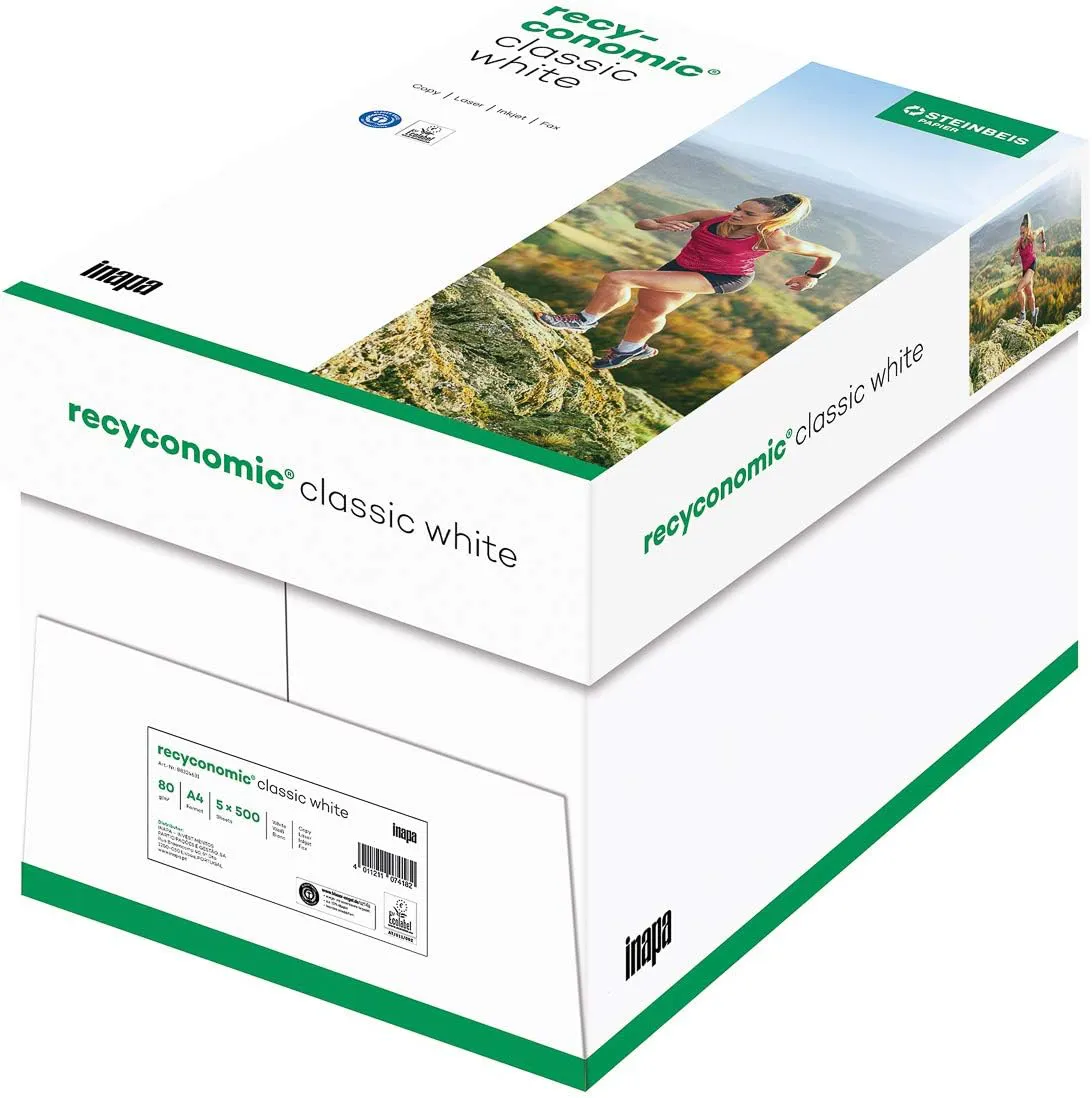 Bild von inapa Recyconomic ClassicWhite Druckerpapier A4 80 g/m² mit 2500 Blatt