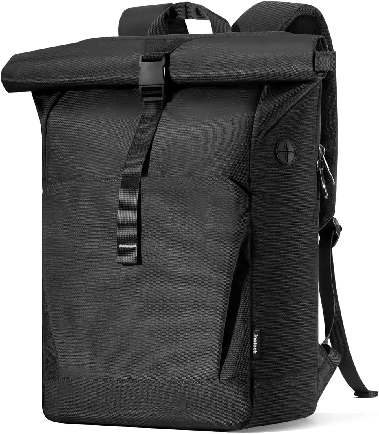 Bild von Inateck RollTop Rucksack für 17 Zoll Laptops mit 25 bis 30 Litern Volumen, Schwarz, mit separatem Schuhfach, ideal für Uni, Pendeln, Freizeit, Arbeit, Sport und Reisen