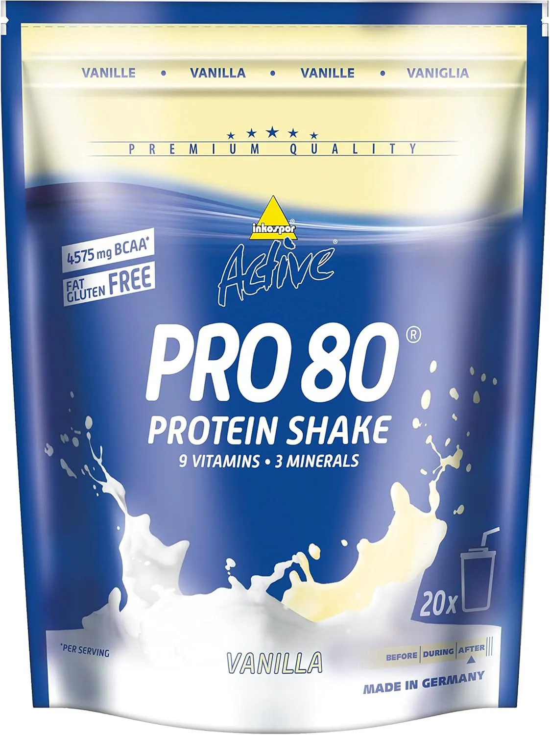 Bild von inkospor Active Pro 80 Protein Shake Vanille im 500 g Beutel
