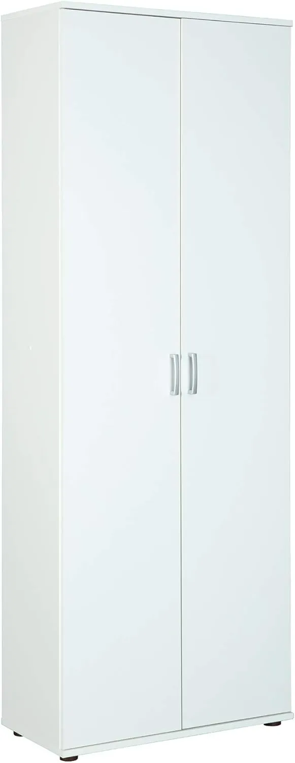 Bild von Inter Link Arconati Mehrzweckschrank in Weiß mit 2 Türen, 70 cm Breite, 34 cm Tiefe, 190 cm Höhe und 5 Einlageböden