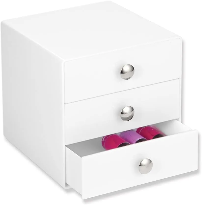 Bild von InterDesign Make-Up Organizer mit 3 Schubladen in Weiß aus Kunststoff