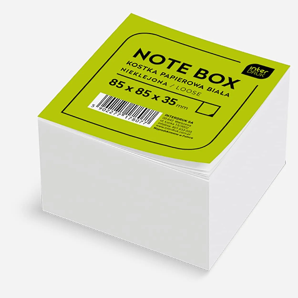 Bild von Interdruk KOSPAPNK Notizblock in Weiß mit 350 Blättern, Maße 85 x 85 x 35 mm
