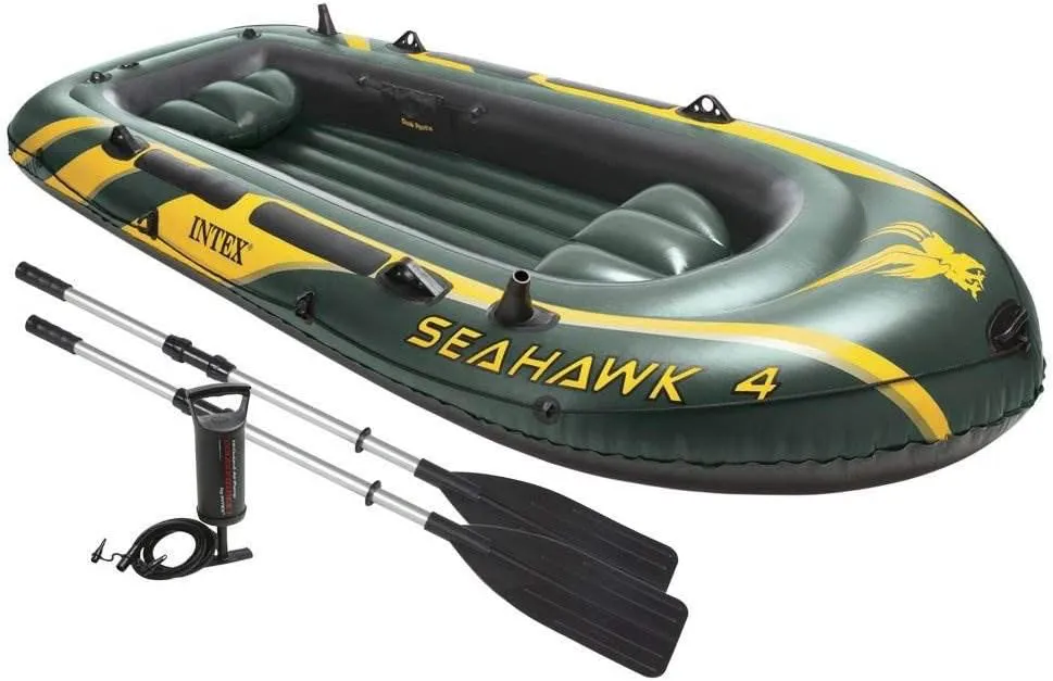 Bild von Intex Seahawk 4 Schlauchboot Set in Grün, 351 x 145 x 48 cm, 4-teilig