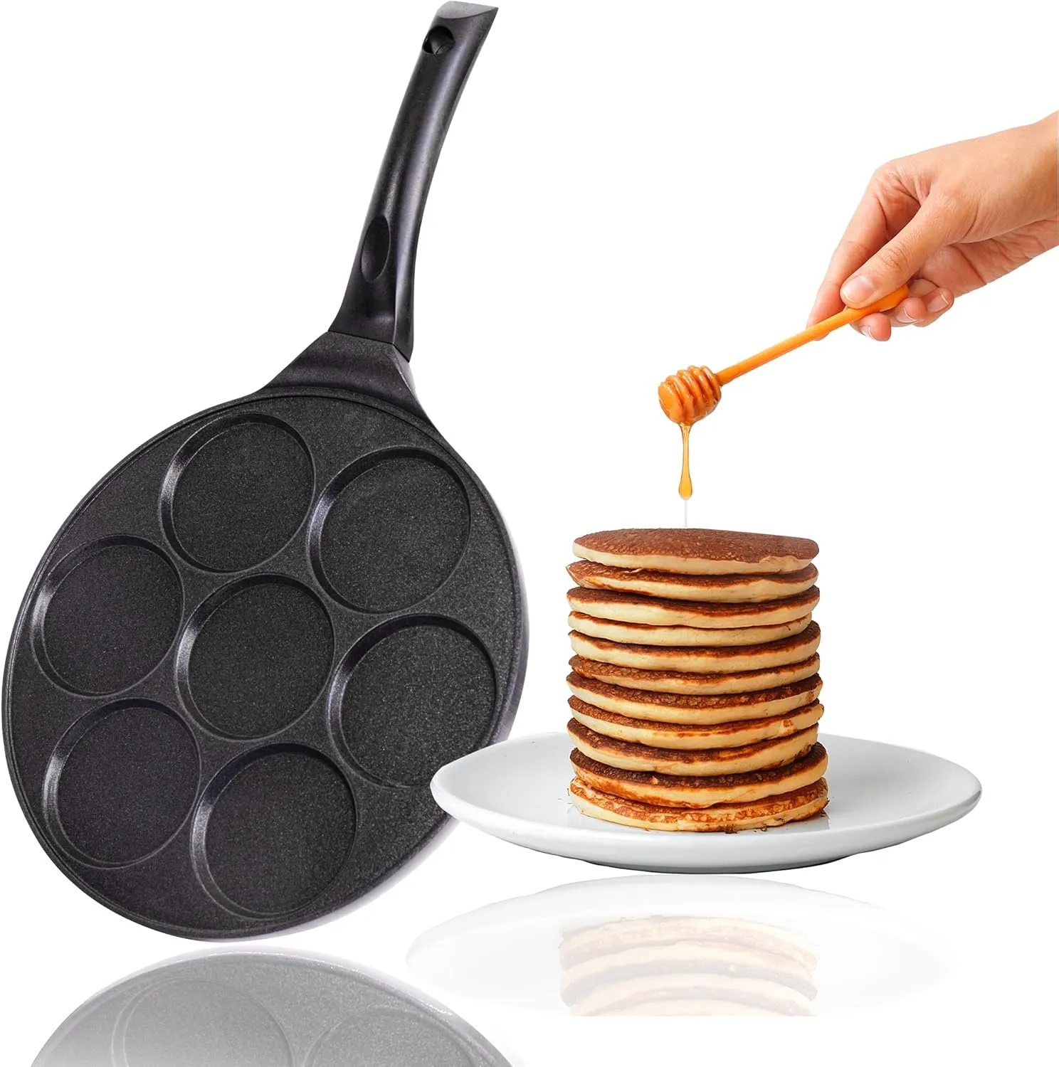 Bild von INTIGNIS Pfannkuchenpfanne mit 27 cm Durchmesser und Greblon Keramikbeschichtung, geeignet für Induktions-, Gas- und Elektroherde