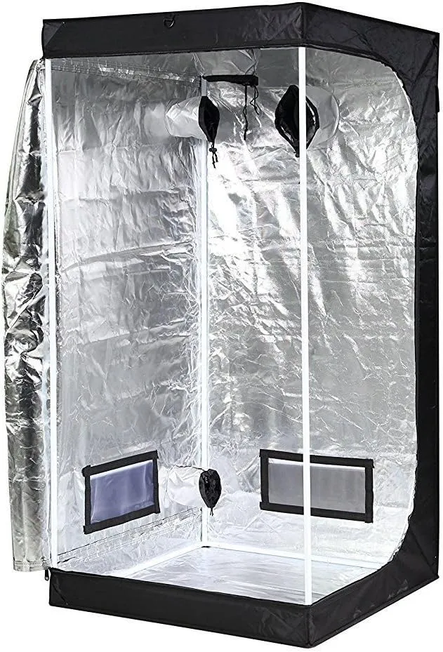 Bild von iPower Hydroponic Zeltwerkzeugtasche für Growzelte in Schwarz und Silber, Größe 80 x 80 x 160 cm