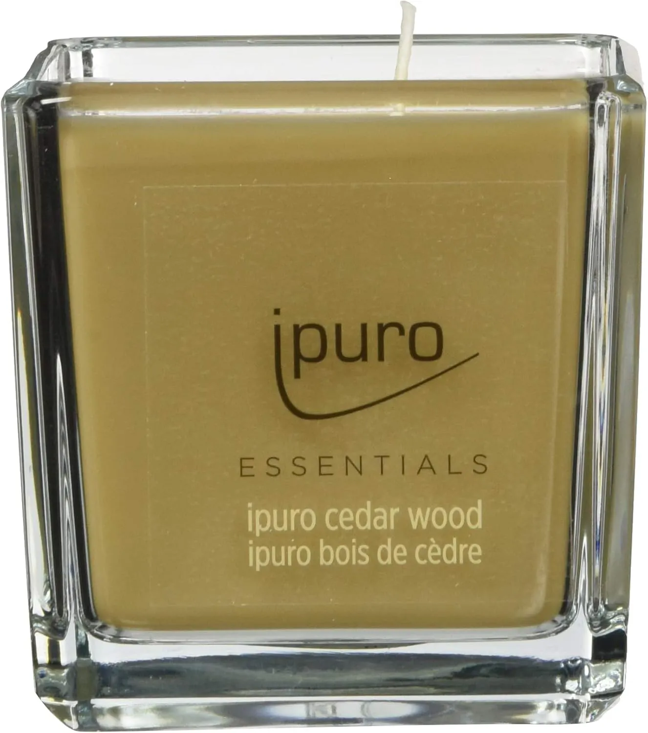 Bild von ipuro Duftkerze Cedar Wood im Glas mit 125 g, minimalistisch und puristisch, intensiv holzig und würzig