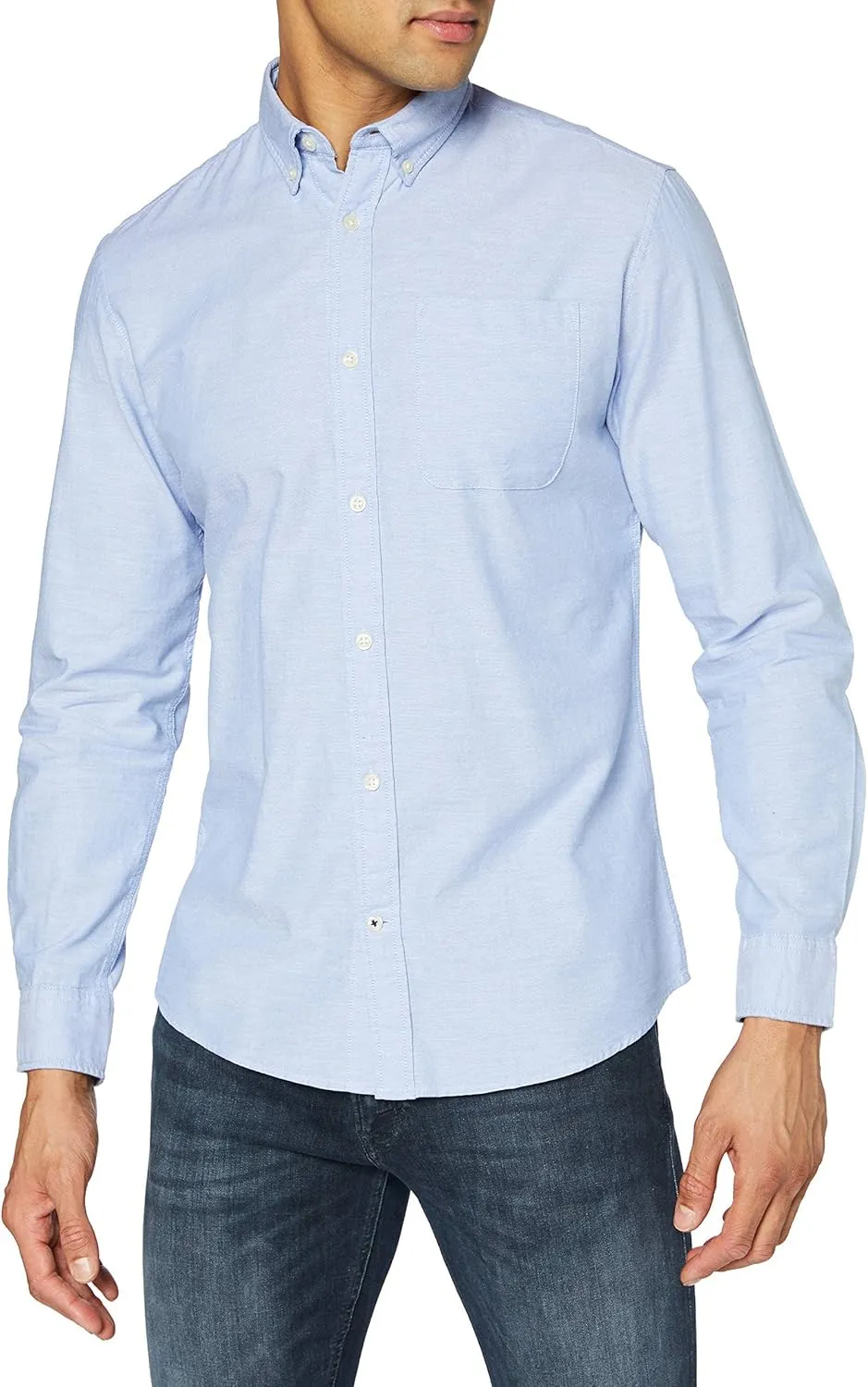Bild von JACK & JONES Herren Slim Fit Freizeithemd aus 100% Baumwolle in Navy, Größe M