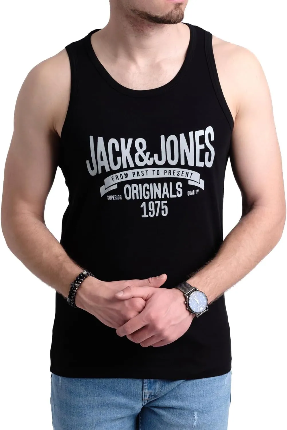 Bild von JACK & JONES Herren Tank-Tops mit verschiedenen Prints, schmale Passform und atmungsaktive Baumwolle