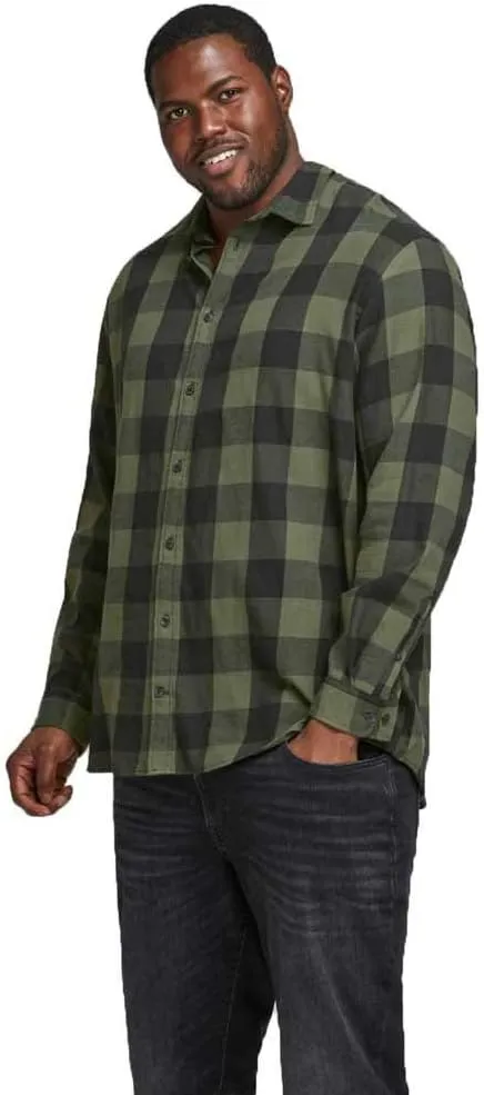 Bild von JACK & JONES Herren Twill Shirt JJEGINGHAM mit langen Ärmeln 12181602